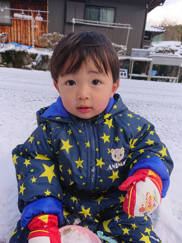 初めての雪遊び